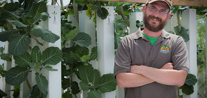 Nate Storey of Bright Agrotech with Vertical Ziptowers