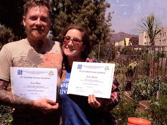 Jason Wood and Emily Gleicher run Farm LA, a Los Angeles-based non-profit that converts underutilized parcels of land into vibrant urban farms. Photo credit: Dan Fujiwara.