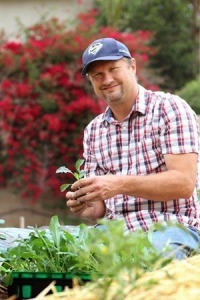 Urban Farmer Scott Berndt of Fox Farm with his produce. Photo courtesy of Scott Berndt.