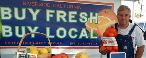 Brian Griffith of Griffith Family Farm in Riverside, CA selling locally grown produce